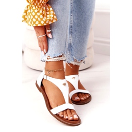 Sandales Cuir Femme Nicole 2648 Blanc Métallisé 1