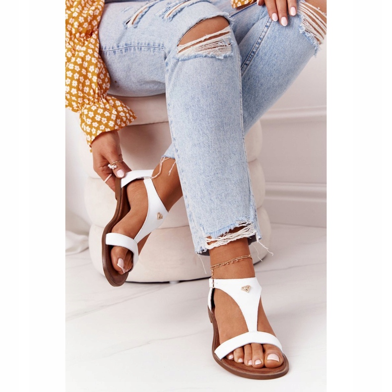 Sandales Cuir Femme Nicole 2648 Blanc Métallisé 2