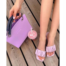 PS1 Pantoufles violettes classiques pour femmes 2