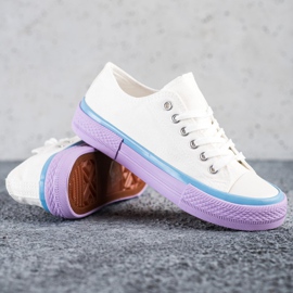 SHELOVET Baskets sur la plate-forme violette blanche 1