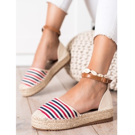 Clowse Espadrilles Rayées Avec Boucle beige rouge multicolore 2