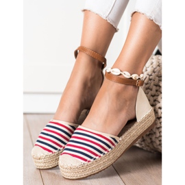 Clowse Espadrilles Rayées Avec Boucle beige rouge multicolore 3