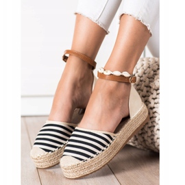 Clowse Espadrilles Rayées Avec Boucle beige brun le noir 2