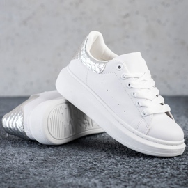 Weide Baskets avec insert argenté blanche 1