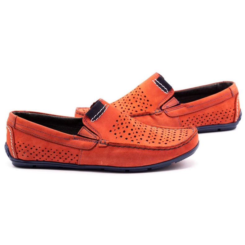 Olivier Chaussures homme mocassin 906 pour l'été rouge 4