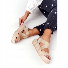 Sandales Compensées Avec Côtes Big Star HH274414 Doré 5