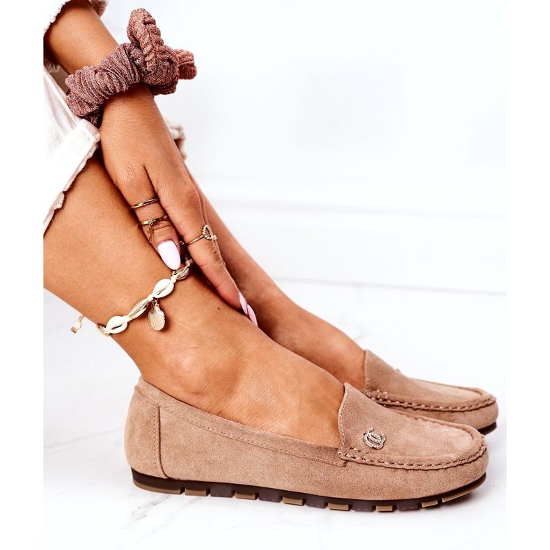 PS1 Mocassins Femme En Daim Marron Clair Madelyn beige 4