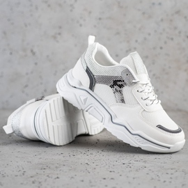 SHELOVET Baskets blanches à paillettes 1