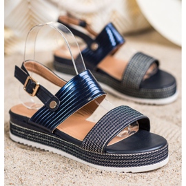 SHELOVET Sandales sur la plate-forme bleu marine bleu 1