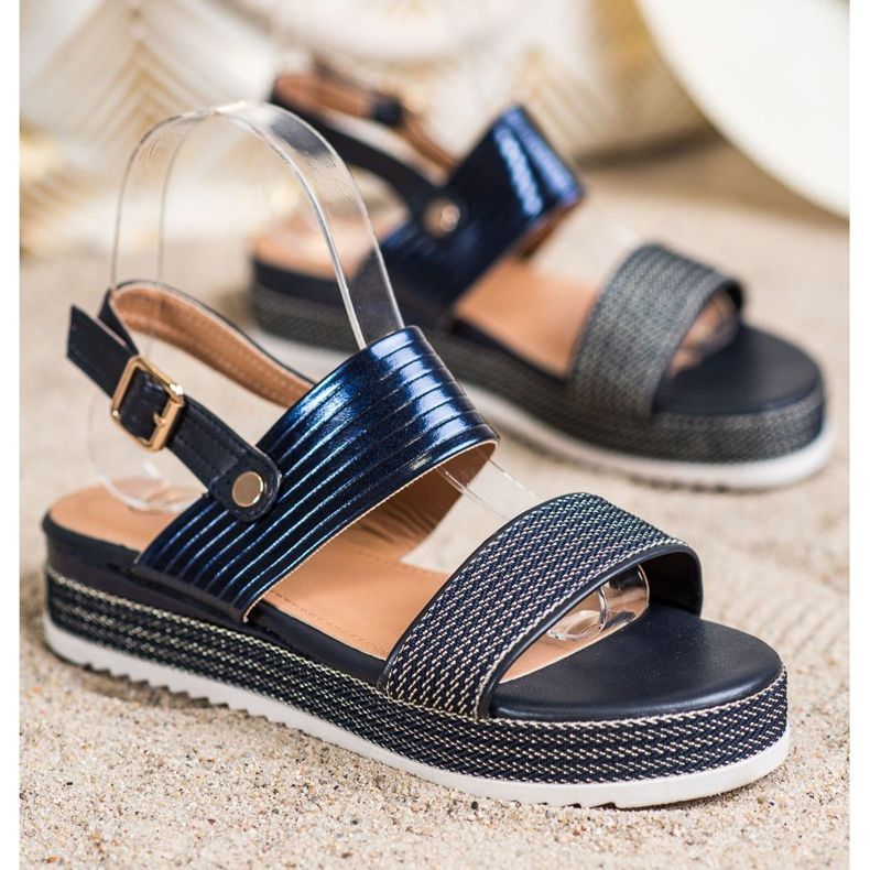 SHELOVET Sandales sur la plate-forme bleu marine bleu 1