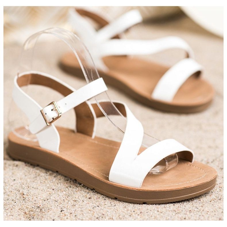 Cm Paris Sandales décontractées avec cuir écologique blanche 1 Cm Paris Sandales décontractées avec cuir écologique blanche 1