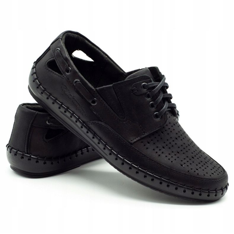 Polbut Mocassins homme ajourés noirs J69L le noir 1