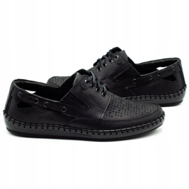 Polbut Mocassins homme ajourés noirs J69L le noir 2