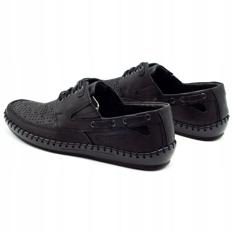 Polbut Mocassins homme ajourés noirs J69L le noir 4