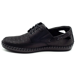 Polbut Mocassins homme ajourés noirs J69L 5
