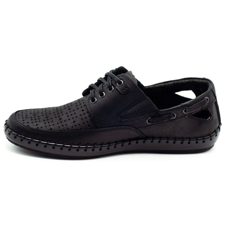 Polbut Mocassins homme ajourés noirs J69L 5