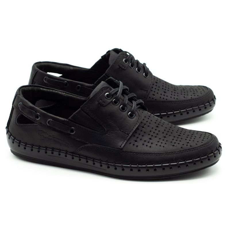 Polbut Mocassins homme ajourés noirs J69L le noir 6