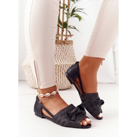 Sandales Plates Avec Tressé Lu Boo Noir le noir 1