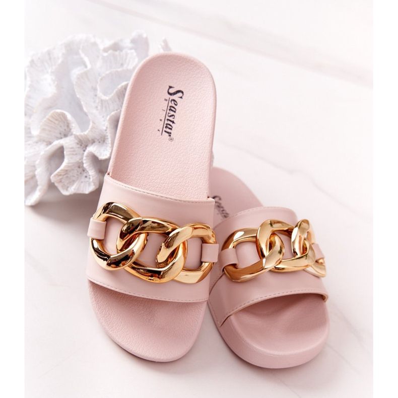 PS1 Pantoufles En Caoutchouc Beige Avec Chaîne One Moment 1