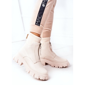 PS1 Bottines Femme Workers Avec Zip Beige Cheers 2