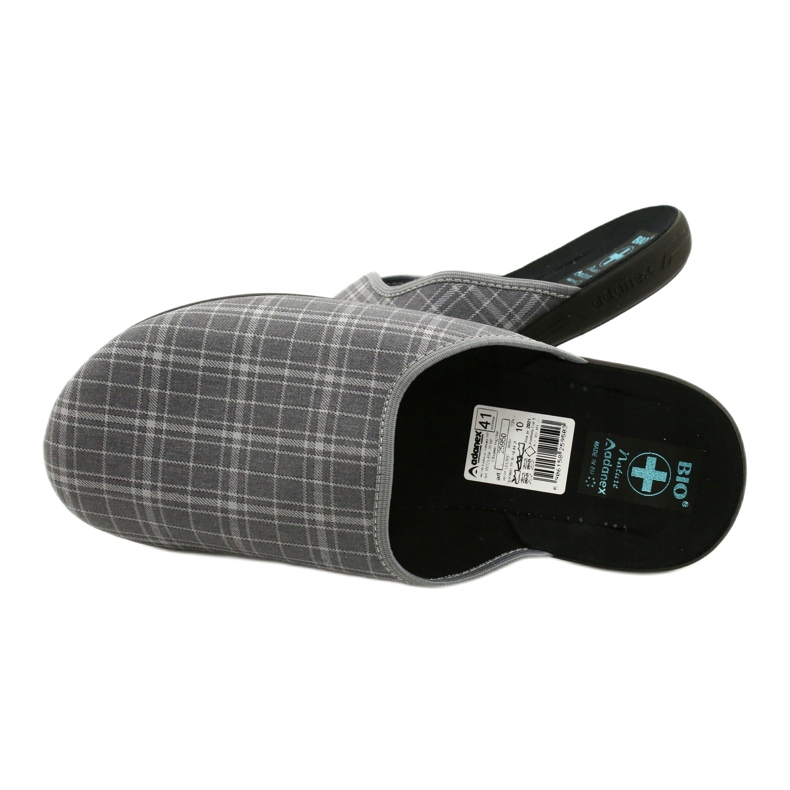 Chaussons homme Adanex 25950 gris à carreaux 5 Chaussons homme Adanex 25950 gris à carreaux 5