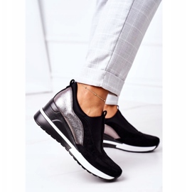 Vinceza 10593 Baskets compensées à enfiler noir-argenté 1