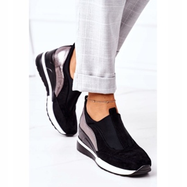 Vinceza 10593 Baskets compensées à enfiler noir-argenté le noir 2