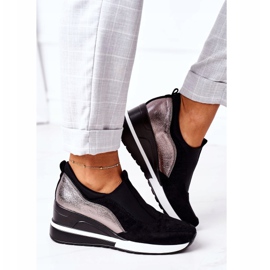 Vinceza 10593 Baskets compensées à enfiler noir-argenté le noir 3