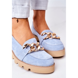 Mocassins en daim Lewski Shoes 3040 Bleu 1