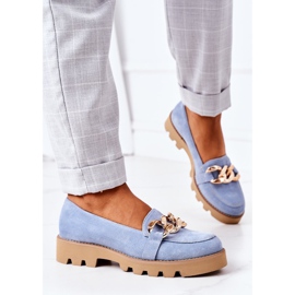 Mocassins en daim Lewski Shoes 3040 Bleu 3