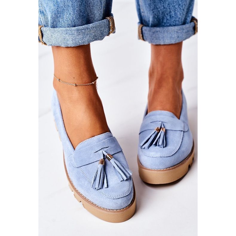 Mocassins en daim Lewski Shoes 3053 Bleu 2