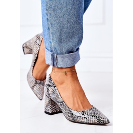 Lewski Shoes Escarpins Cuir Motif Animal Lewski Chaussures 2801 Noir-Bleu le noir 2