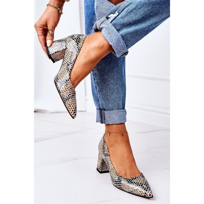 Escarpins En Cuir Avec Motif Animal Lewski Chaussures 2801 Noir-Beige 2 Escarpins En Cuir Avec Motif Animal Lewski Chaussures 2801 Noir-Beige 2