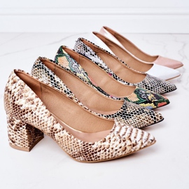 Lewski Shoes Escarpins Satin Motif Animal Lewski Chaussures 2801 Rose 1