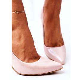 Lewski Shoes Escarpins Satin Motif Animal Lewski Chaussures 2453 Rose 1