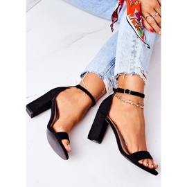 PS1 Sandales en daim noir Florence sur une barre le noir 6