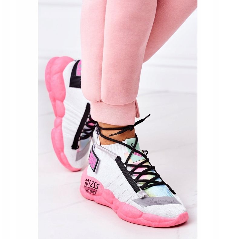 PS1 Chaussures de sport femme Sneakers Blanc-Rose Bubble Tea 2
