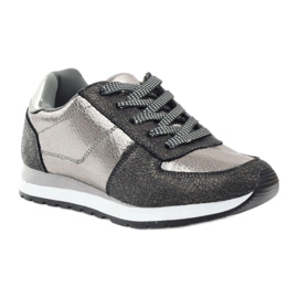 McArthur Chaussures de sport métalliques gris-argentées pour femmes 1