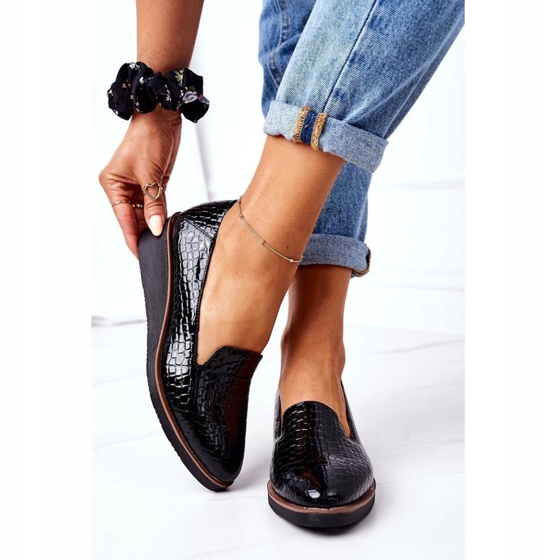 Chaussures Laquées Sur Compensée Vinceza 10675 Noir 2