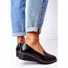 Chaussures Laquées Sur Compensée Vinceza 10675 Noir 1