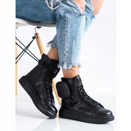 SHELOVET Chaussures à lacets avec poche noir 1