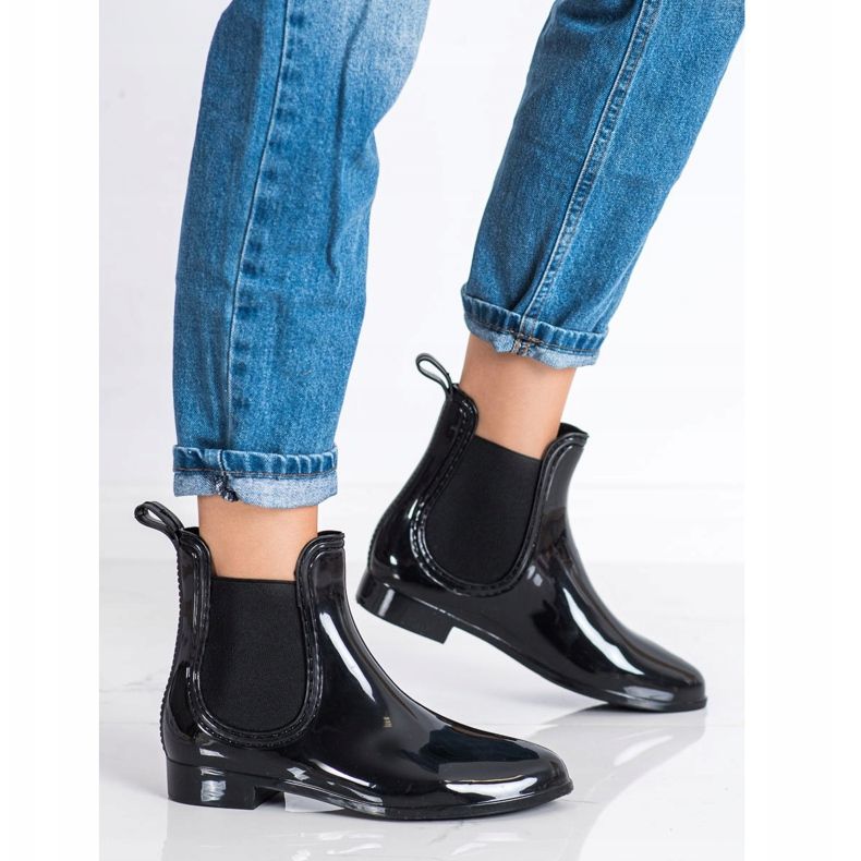 SHELOVET Galoches laquées le noir 1 SHELOVET Galoches laquées le noir 1