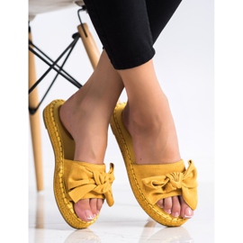 Coura Espadrilles Chaussons Avec Nœud jaune 3