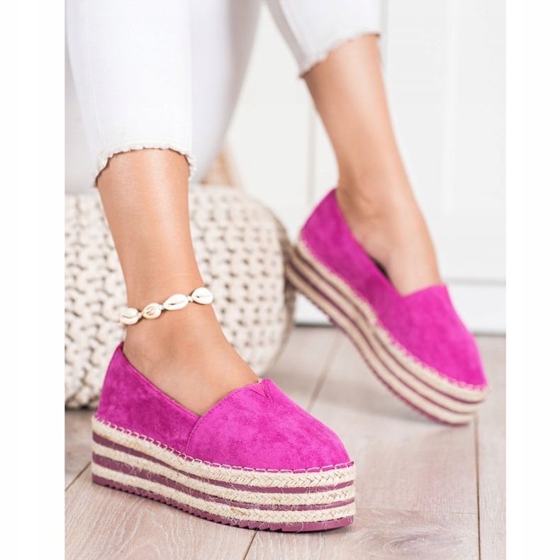 Mannika Espadrilles Sur Haute Plateforme rose 1 Mannika Espadrilles Sur Haute Plateforme rose 1