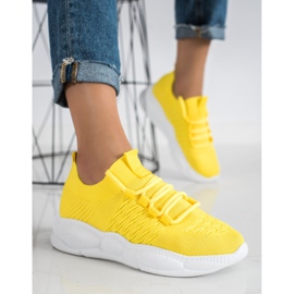 SHELOVET Baskets textiles classiques jaune 3