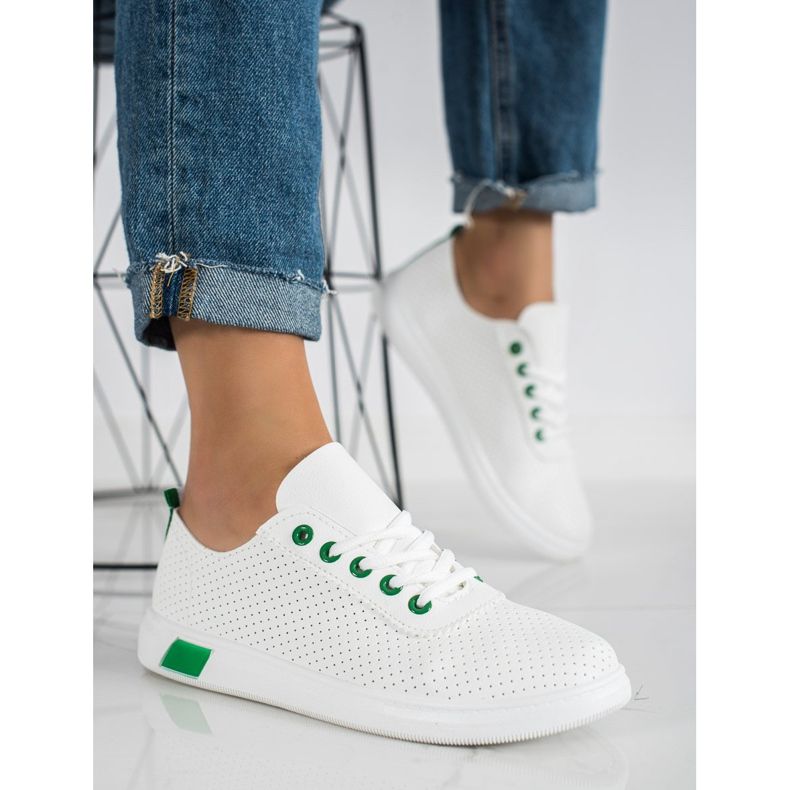 SHELOVET Baskets ajourées blanc 2