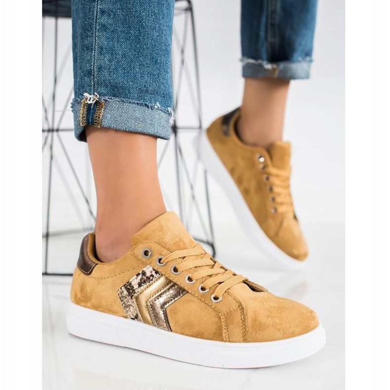 SHELOVET Baskets en daim brun 1