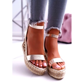 Sandales Femme Lu Boo On a Wedge Lin Doré Shiran d'or 3