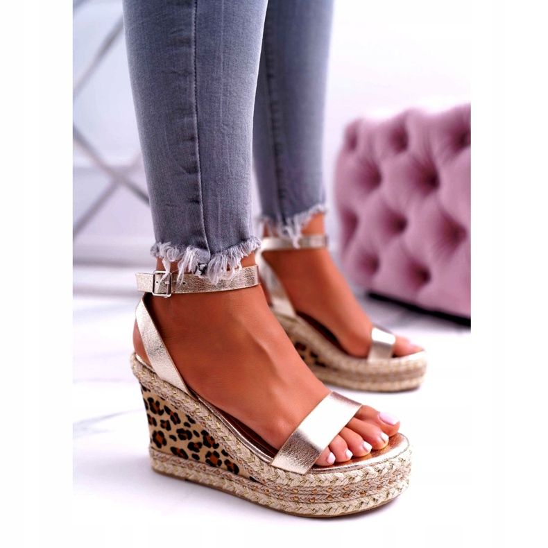 Sandales Femme Lu Boo On a Wedge Lin Doré Shiran d'or 4