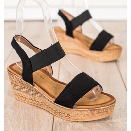 Queentina Sandales en daim clair le noir 3